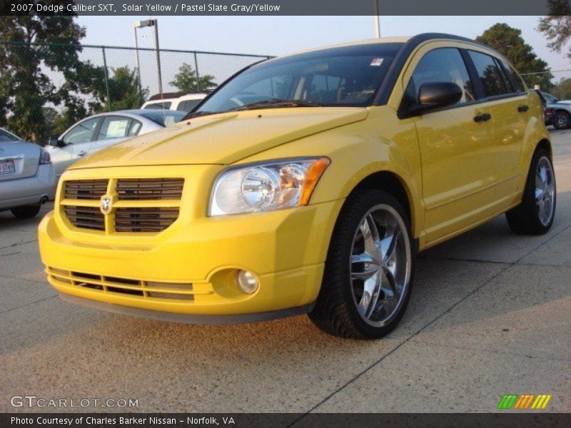 Solar Yellow / Pastel Slate Gray/Yellow 2007 Dodge Caliber SXT