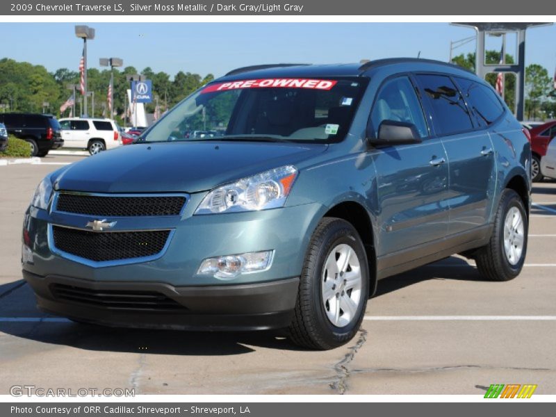 Silver Moss Metallic / Dark Gray/Light Gray 2009 Chevrolet Traverse LS