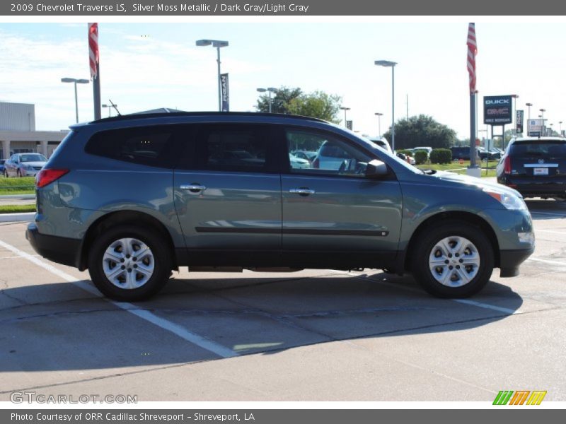 Silver Moss Metallic / Dark Gray/Light Gray 2009 Chevrolet Traverse LS