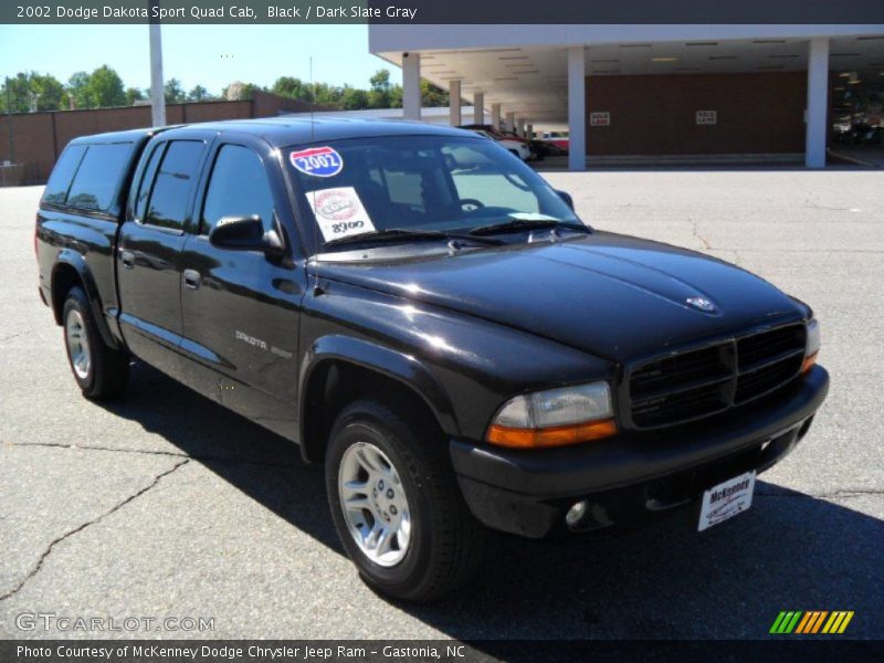 Black / Dark Slate Gray 2002 Dodge Dakota Sport Quad Cab