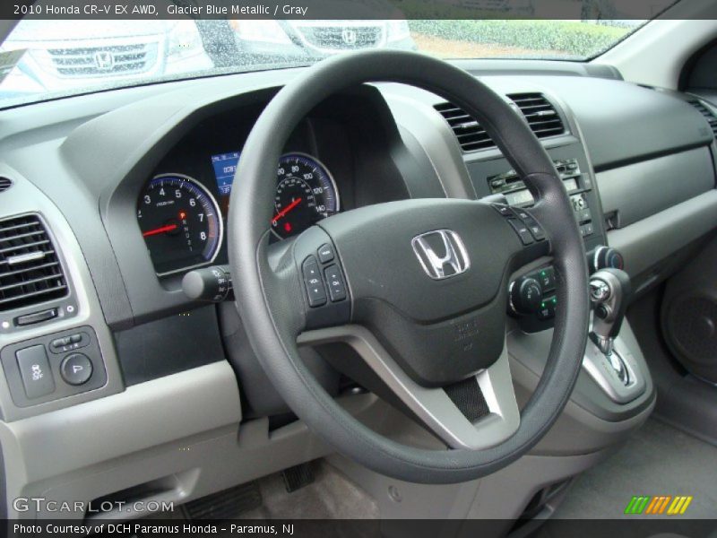 Glacier Blue Metallic / Gray 2010 Honda CR-V EX AWD