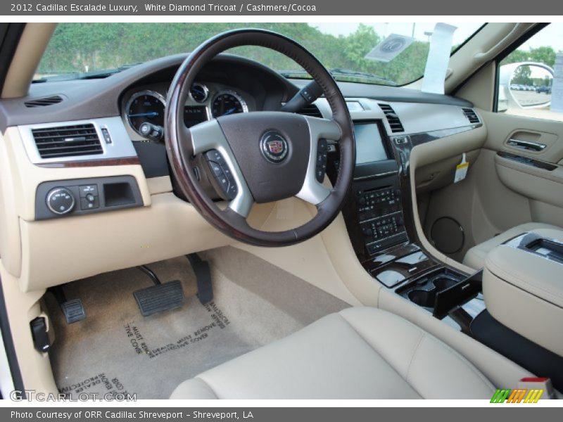 White Diamond Tricoat / Cashmere/Cocoa 2012 Cadillac Escalade Luxury