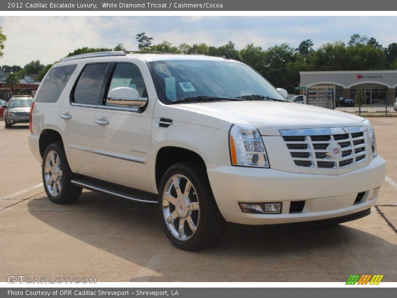 White Diamond Tricoat / Cashmere/Cocoa 2012 Cadillac Escalade Luxury