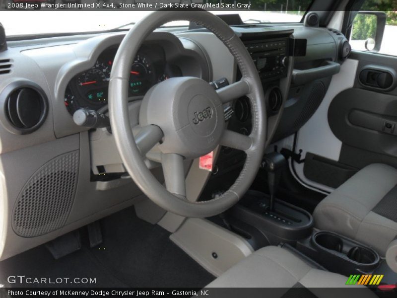 Stone White / Dark Slate Gray/Med Slate Gray 2008 Jeep Wrangler Unlimited X 4x4
