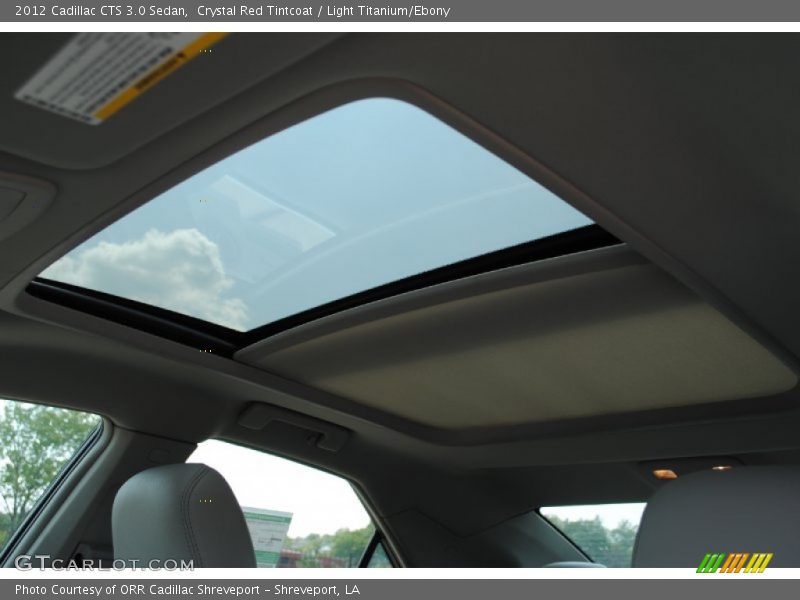 Sunroof of 2012 CTS 3.0 Sedan