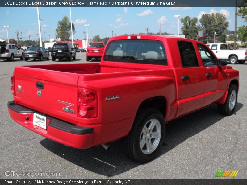 Flame Red / Dark Slate Gray/Medium Slate Gray 2011 Dodge Dakota Big Horn Crew Cab 4x4