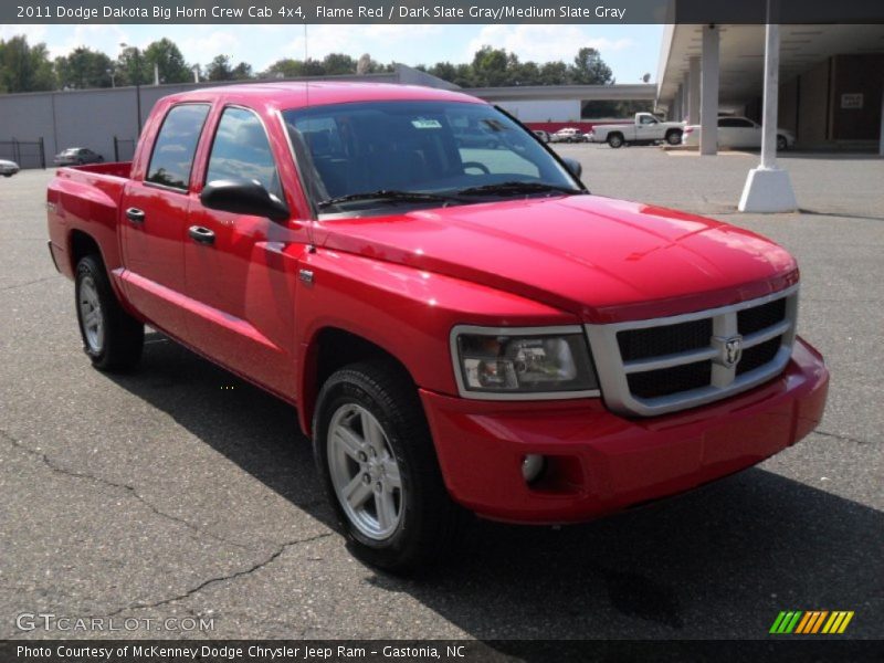 Flame Red / Dark Slate Gray/Medium Slate Gray 2011 Dodge Dakota Big Horn Crew Cab 4x4