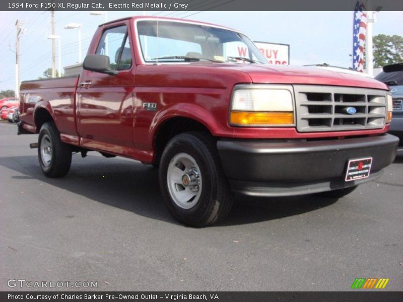 Electric Red Metallic / Grey 1994 Ford F150 XL Regular Cab