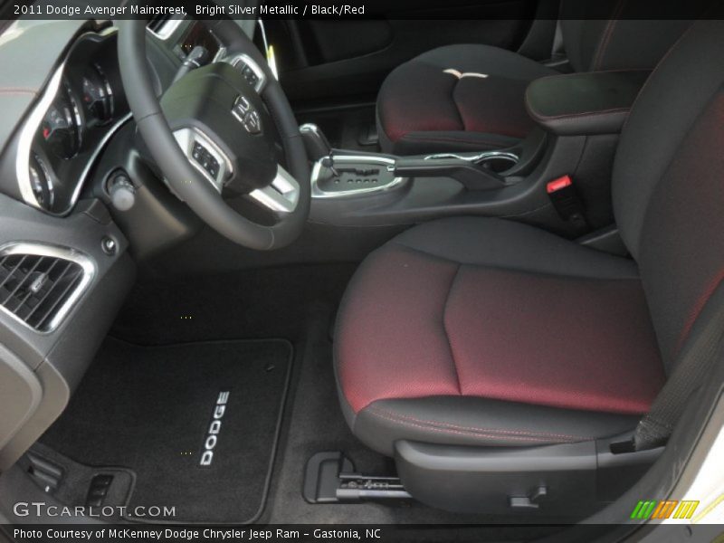 Bright Silver Metallic / Black/Red 2011 Dodge Avenger Mainstreet