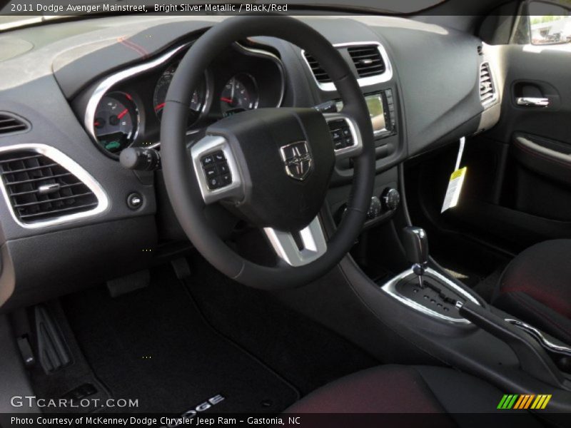 Bright Silver Metallic / Black/Red 2011 Dodge Avenger Mainstreet