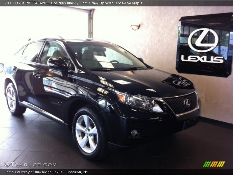 Obsidian Black / Light Gray/Espresso Birds-Eye Maple 2010 Lexus RX 350 AWD