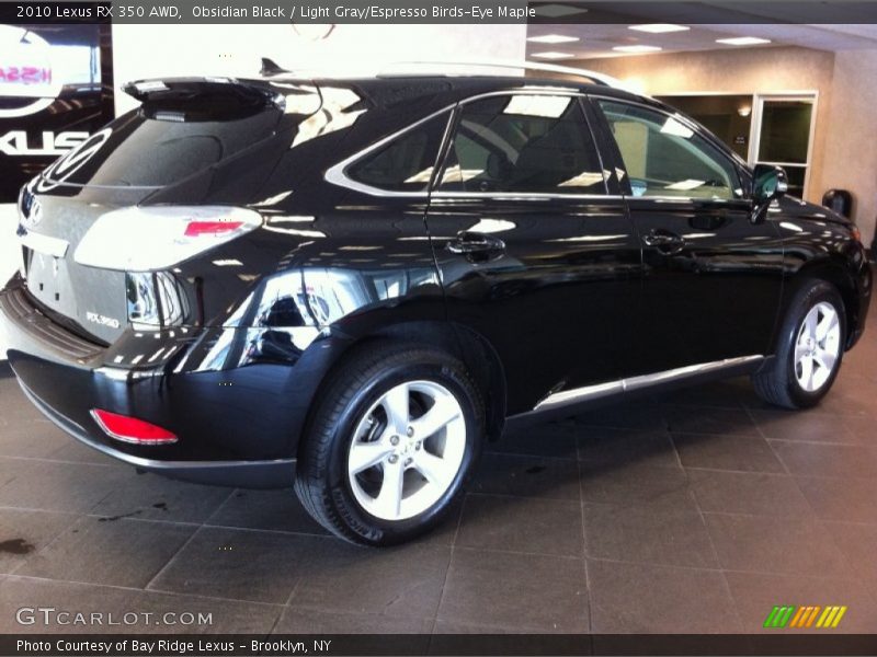 Obsidian Black / Light Gray/Espresso Birds-Eye Maple 2010 Lexus RX 350 AWD