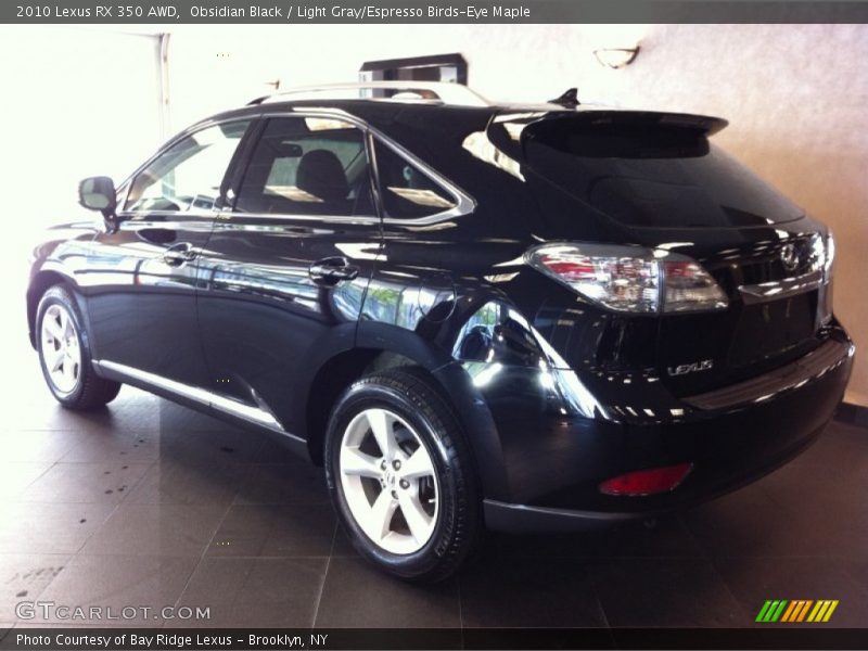 Obsidian Black / Light Gray/Espresso Birds-Eye Maple 2010 Lexus RX 350 AWD