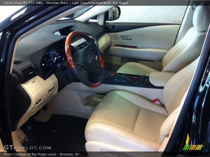 Obsidian Black / Light Gray/Espresso Birds-Eye Maple 2010 Lexus RX 350 AWD