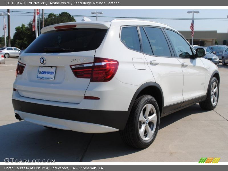 Alpine White / Sand Beige Nevada Leather 2011 BMW X3 xDrive 28i