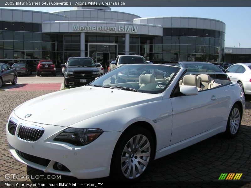 Alpine White / Cream Beige 2005 BMW 6 Series 645i Convertible