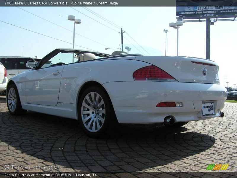 Alpine White / Cream Beige 2005 BMW 6 Series 645i Convertible