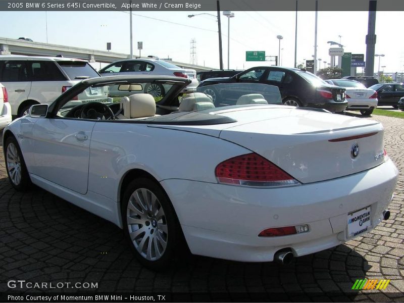 Alpine White / Cream Beige 2005 BMW 6 Series 645i Convertible