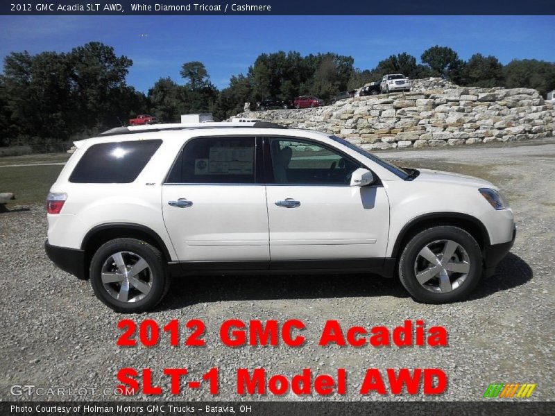 White Diamond Tricoat / Cashmere 2012 GMC Acadia SLT AWD