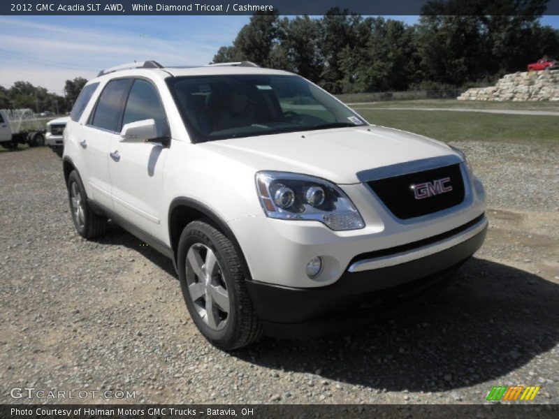White Diamond Tricoat / Cashmere 2012 GMC Acadia SLT AWD