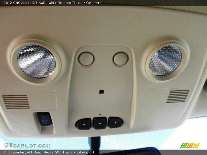 White Diamond Tricoat / Cashmere 2012 GMC Acadia SLT AWD