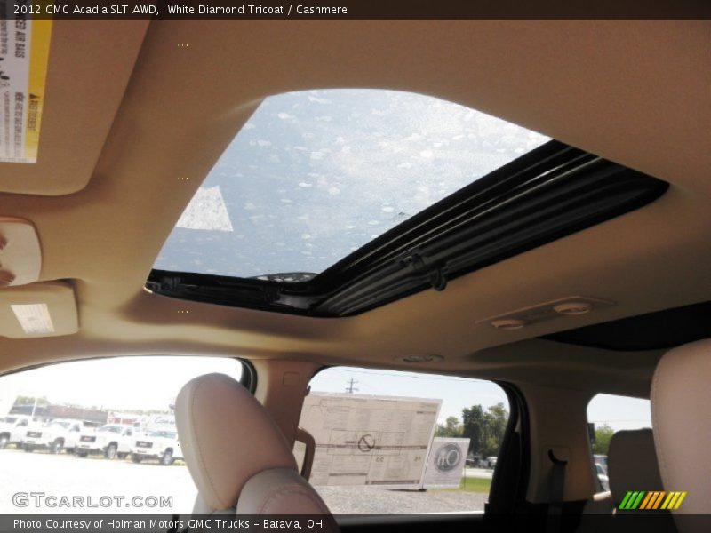 White Diamond Tricoat / Cashmere 2012 GMC Acadia SLT AWD