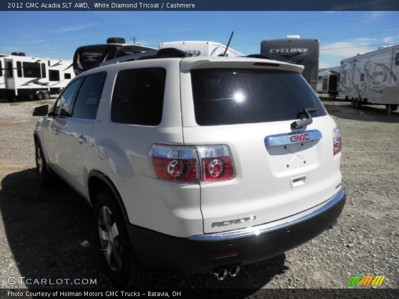 White Diamond Tricoat / Cashmere 2012 GMC Acadia SLT AWD