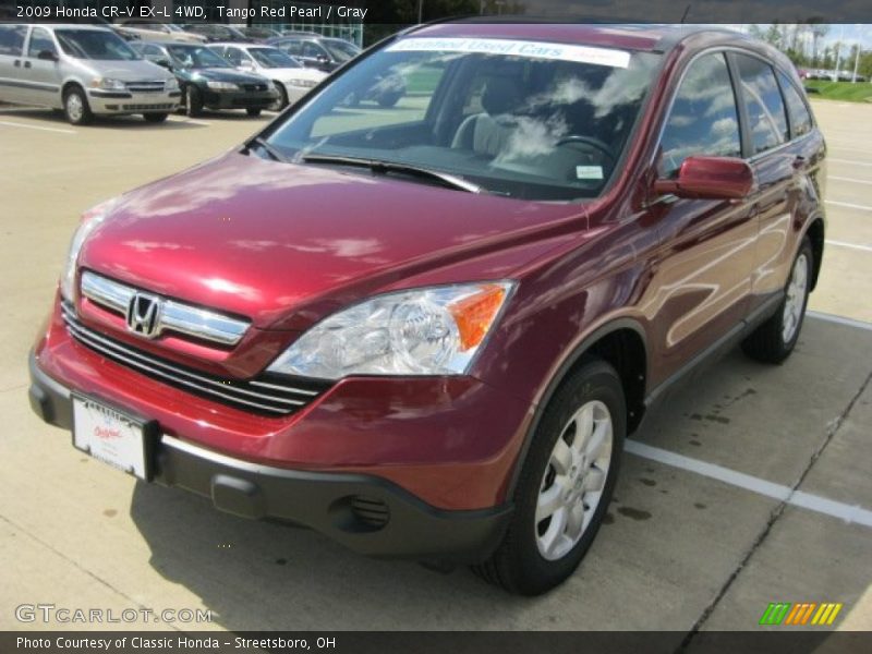Tango Red Pearl / Gray 2009 Honda CR-V EX-L 4WD