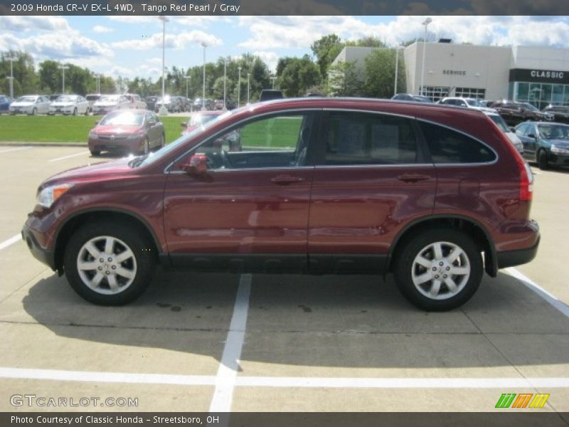 Tango Red Pearl / Gray 2009 Honda CR-V EX-L 4WD