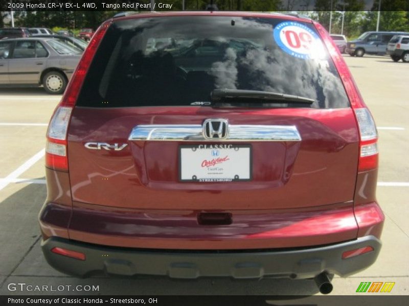Tango Red Pearl / Gray 2009 Honda CR-V EX-L 4WD