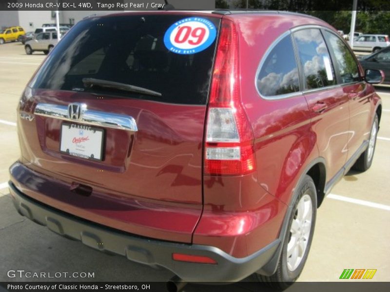 Tango Red Pearl / Gray 2009 Honda CR-V EX-L 4WD