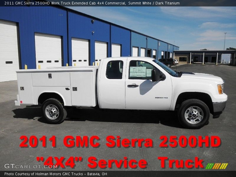 Summit White / Dark Titanium 2011 GMC Sierra 2500HD Work Truck Extended Cab 4x4 Commercial