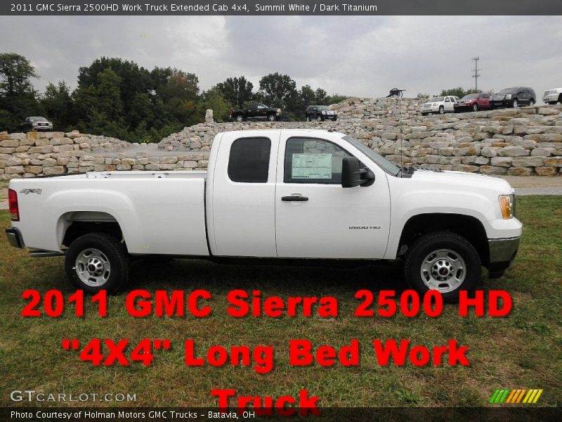 Summit White / Dark Titanium 2011 GMC Sierra 2500HD Work Truck Extended Cab 4x4