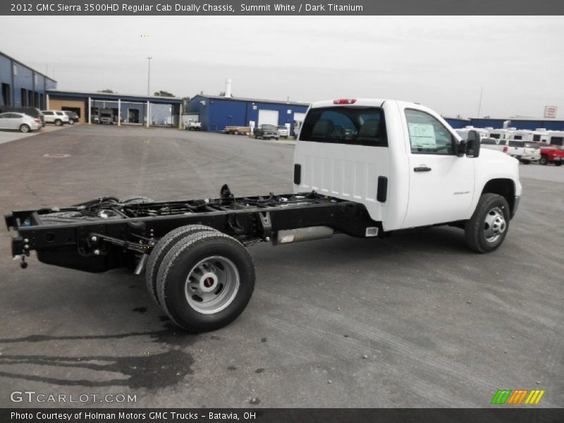 Summit White / Dark Titanium 2012 GMC Sierra 3500HD Regular Cab Dually Chassis