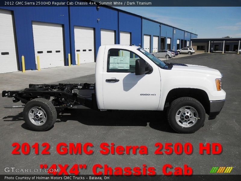 Summit White / Dark Titanium 2012 GMC Sierra 2500HD Regular Cab Chassis 4x4