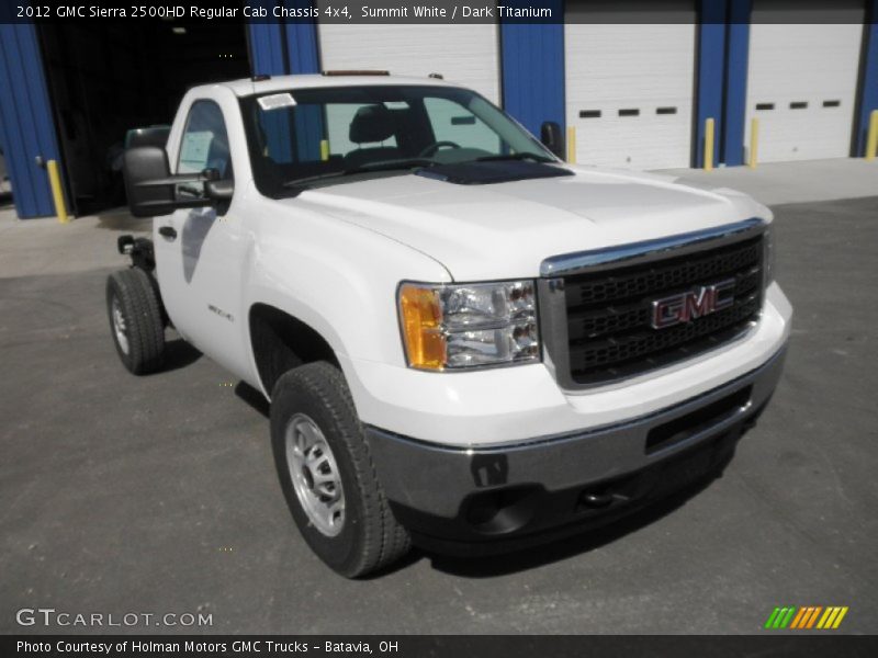 Summit White / Dark Titanium 2012 GMC Sierra 2500HD Regular Cab Chassis 4x4