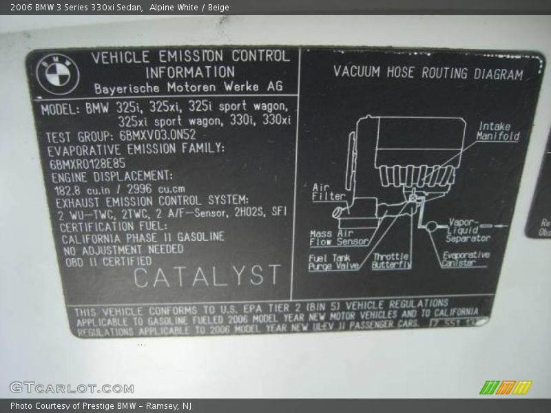 Alpine White / Beige 2006 BMW 3 Series 330xi Sedan