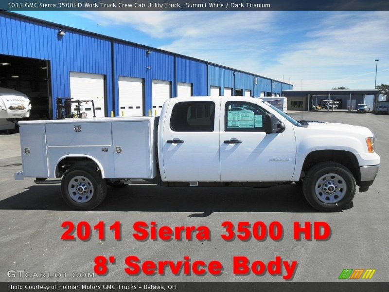 Summit White / Dark Titanium 2011 GMC Sierra 3500HD Work Truck Crew Cab Utility Truck