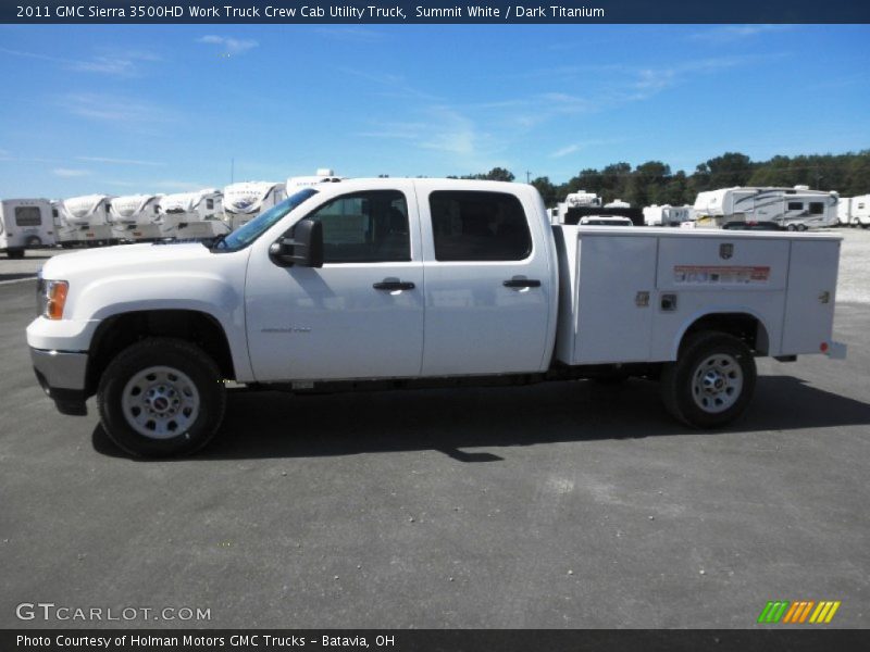 Summit White / Dark Titanium 2011 GMC Sierra 3500HD Work Truck Crew Cab Utility Truck