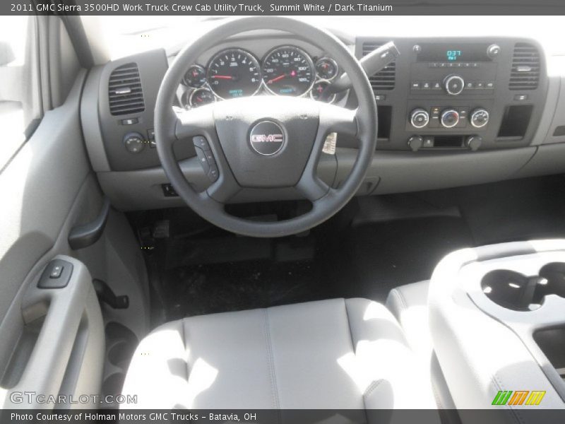 Summit White / Dark Titanium 2011 GMC Sierra 3500HD Work Truck Crew Cab Utility Truck