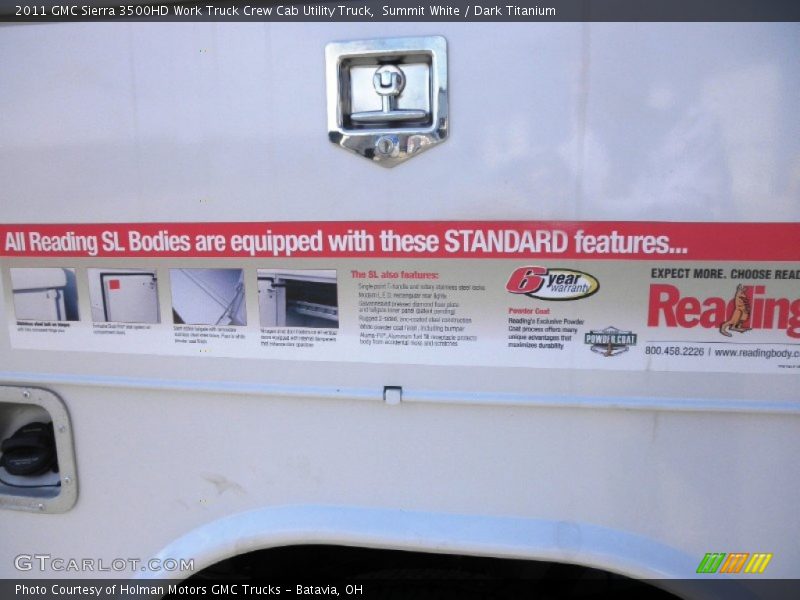 Summit White / Dark Titanium 2011 GMC Sierra 3500HD Work Truck Crew Cab Utility Truck