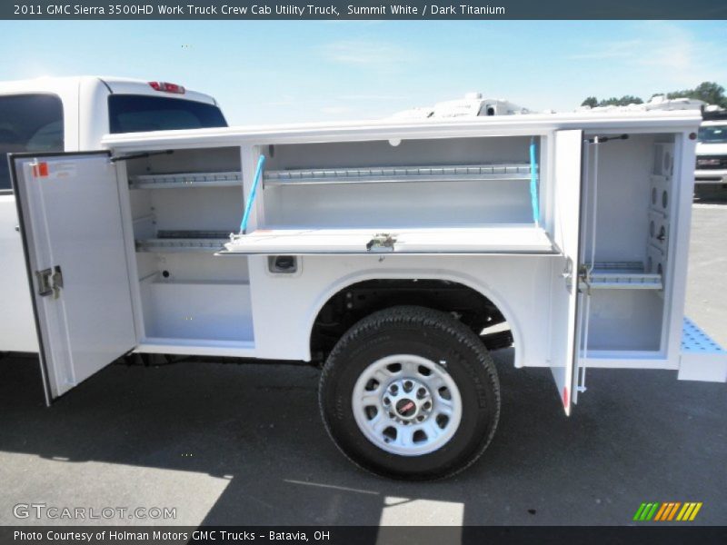 Summit White / Dark Titanium 2011 GMC Sierra 3500HD Work Truck Crew Cab Utility Truck