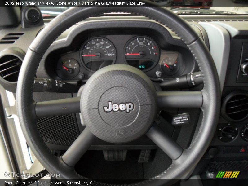 Stone White / Dark Slate Gray/Medium Slate Gray 2009 Jeep Wrangler X 4x4