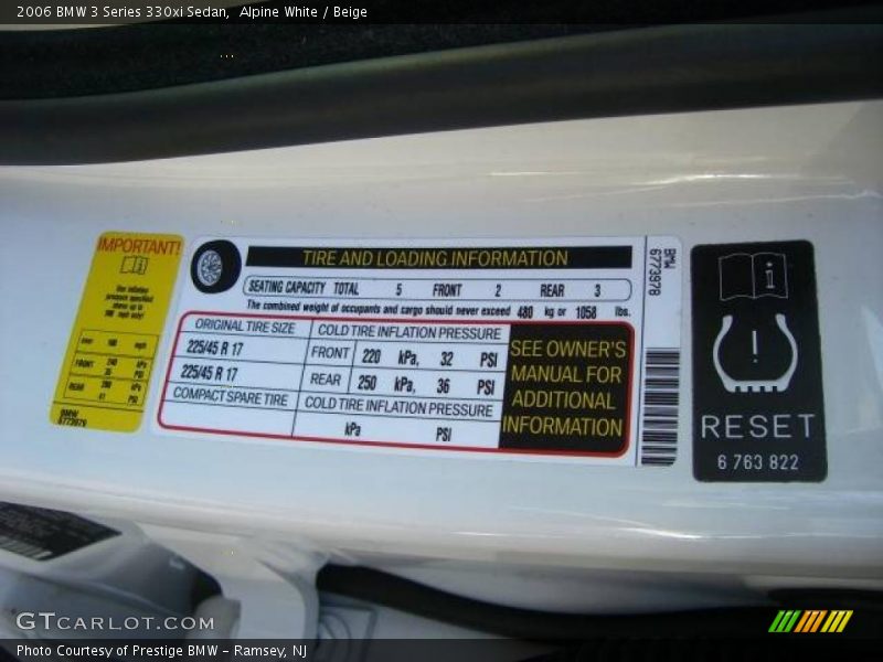 Alpine White / Beige 2006 BMW 3 Series 330xi Sedan