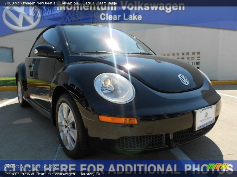Black / Cream Beige 2008 Volkswagen New Beetle S Convertible