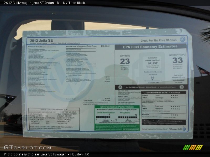 Black / Titan Black 2012 Volkswagen Jetta SE Sedan