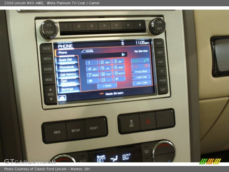 White Platinum Tri Coat / Camel 2009 Lincoln MKX AWD