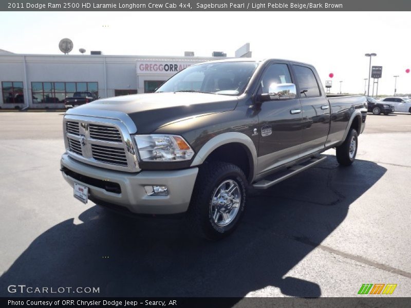 Sagebrush Pearl / Light Pebble Beige/Bark Brown 2011 Dodge Ram 2500 HD Laramie Longhorn Crew Cab 4x4