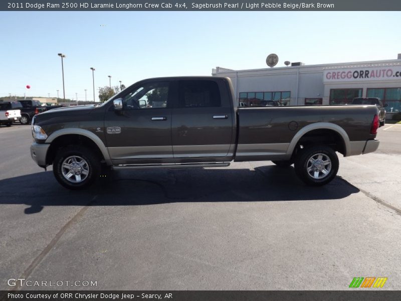 Sagebrush Pearl / Light Pebble Beige/Bark Brown 2011 Dodge Ram 2500 HD Laramie Longhorn Crew Cab 4x4