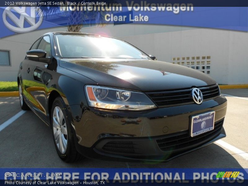 Black / Cornsilk Beige 2012 Volkswagen Jetta SE Sedan
